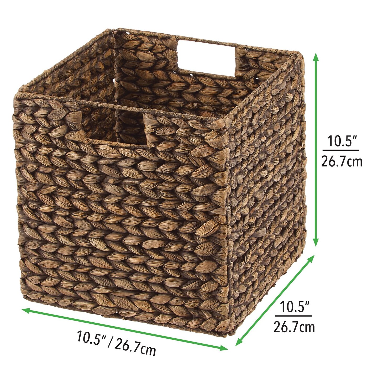 mDesign Woven Hyacinth Home Storage Basket Cube Furniture, 6 Pack