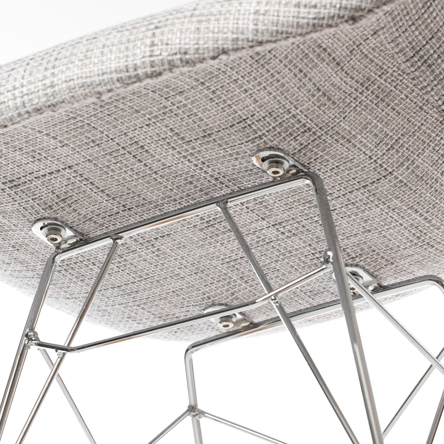 Mid-Century Modern Style Fabric Rocking Chair RAR Shell Dining Arm Chair, Light Gray