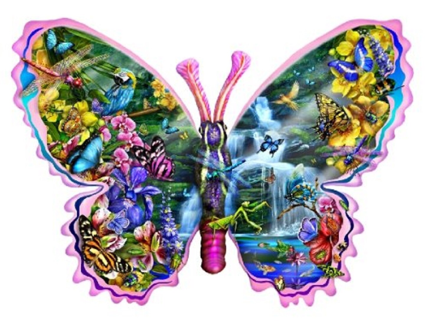 Sunsout Butterfly Waterfall 1000 pc Special Shape  Jigsaw Puzzle 95234