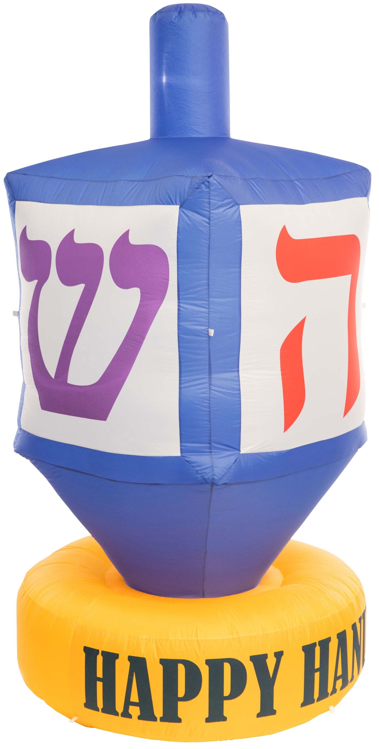 Giant Hanukkah Inflatable Dreidel - Yard Decor with Built-in Bulbs, Tie-Down Points, and Powerful Built in Fan