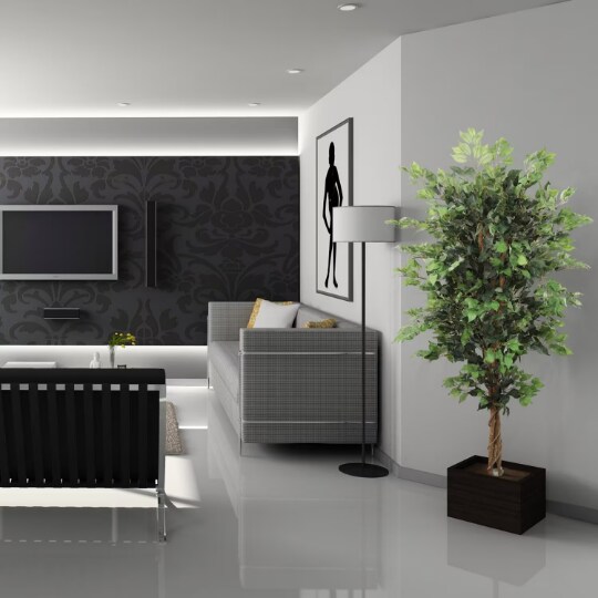 6&#x27; Silk Ficus Tree - 1528 UV Resistant Lifelike Leaves, Realistic Artificial Plant for Indoor &#x26; Outdoor Home, Office &#x26; Event Decor, Floral Home by Artificial Flowers