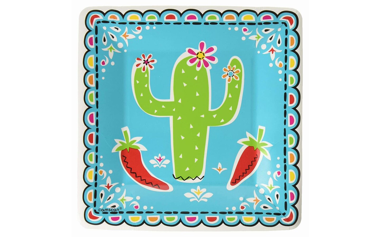 Amscan Plate 7&#x22; Sq Picado de Papel