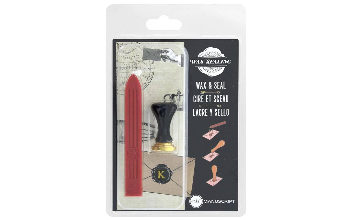 Manuscript Initial Seal Set Short Handle K