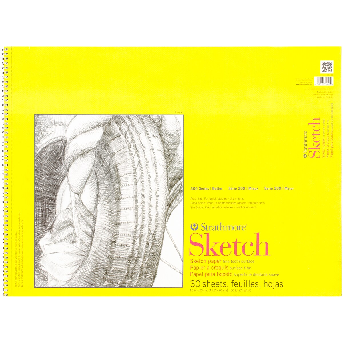 Strathmore Sketch Spiral Paper Pad 18&#x22;X24&#x22;-30 Sheets