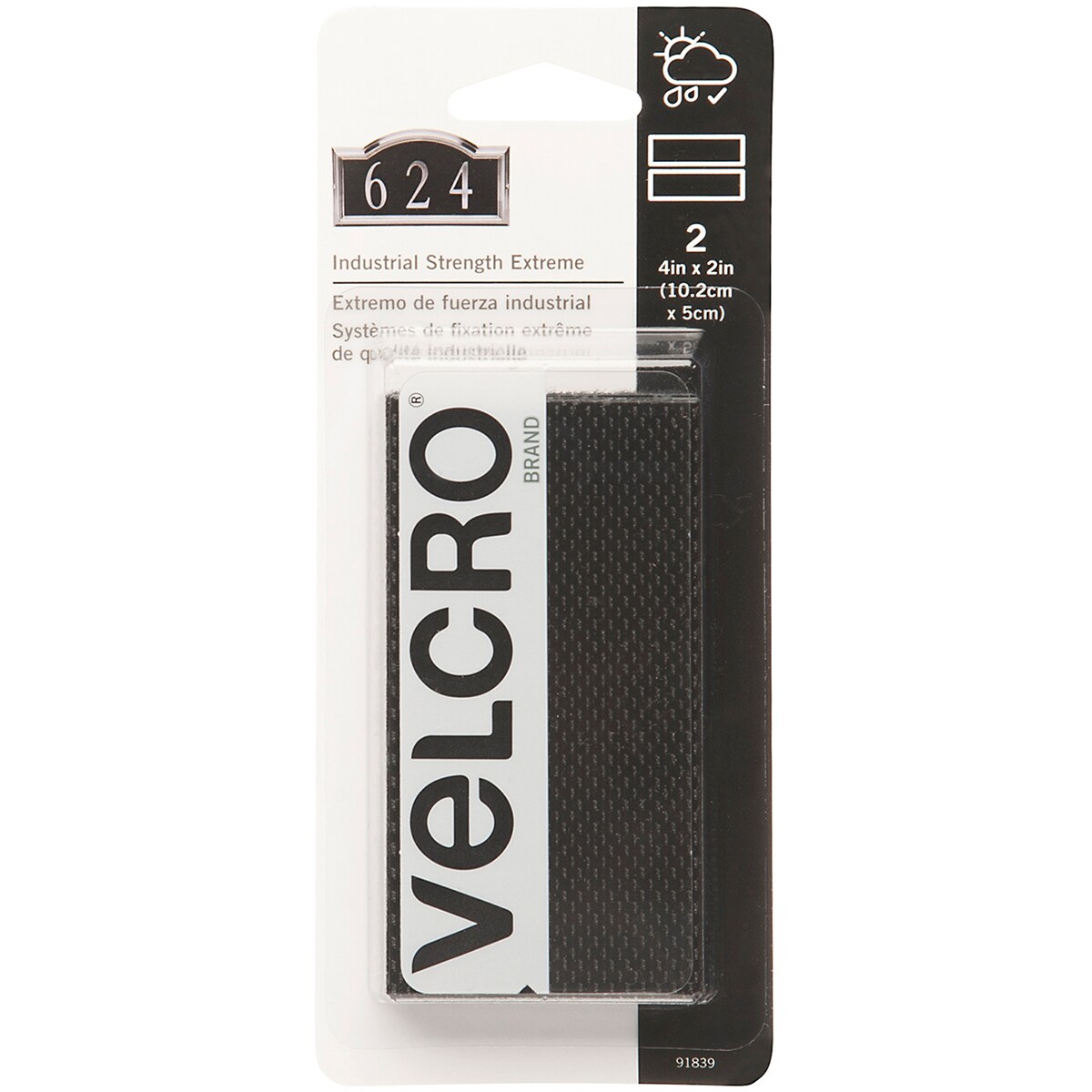 VELCRO(R) Brand Industrial Strength Extreme Fasteners 4"X2"-Black