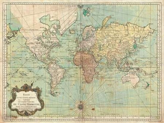 Essay d une Carte reduite du Globe Terrestre 1778 Poster Print by N. Bellin - Item # VARPDX3AA2258
