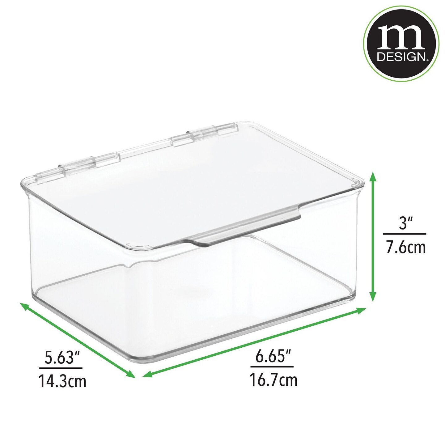 mDesign Plastic Stackable Divided Battery Storage Organizer Box, 2 Pack - Clear