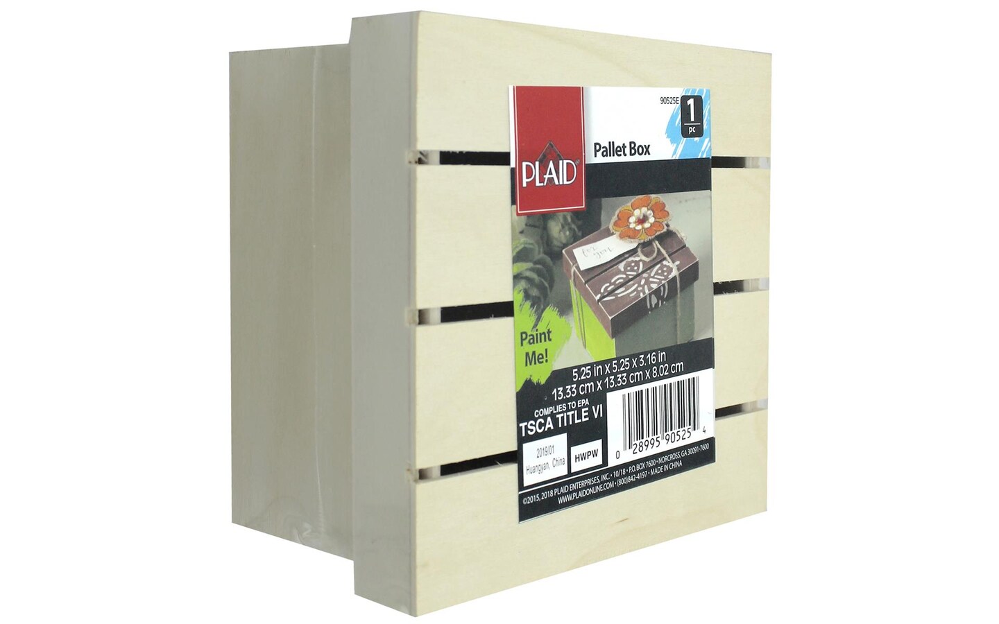 Plaid Wood Pallet Box