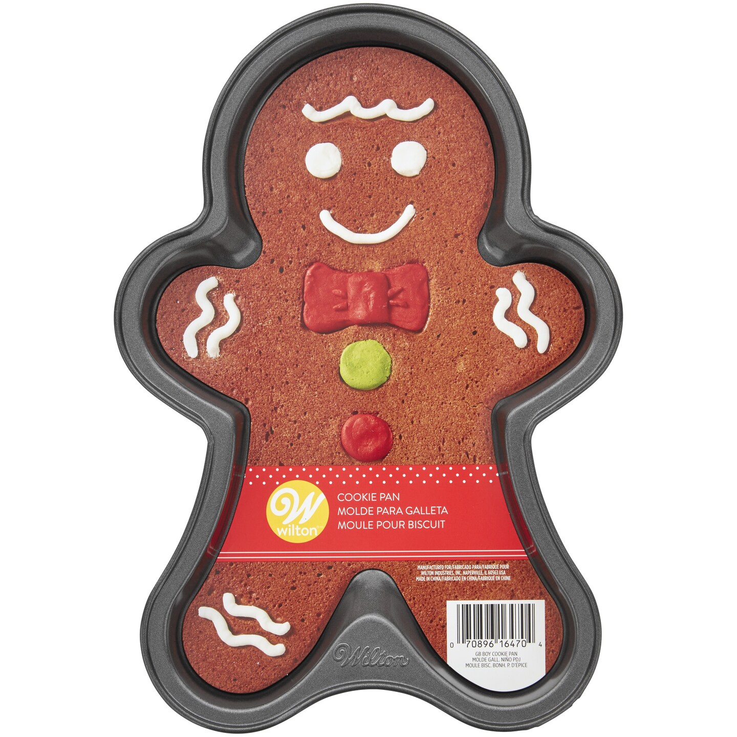 Wilton Non-Stick Shaped Cooki Pan 11"X8"-Gingerbread Man