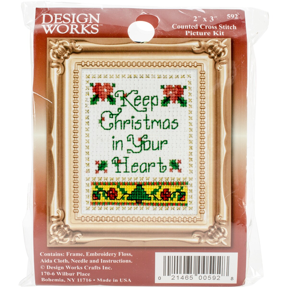 Design Works Counted Cross Stitch Kit 2&#x22;X3&#x22;-Christmas In Your Heart (18 Count)