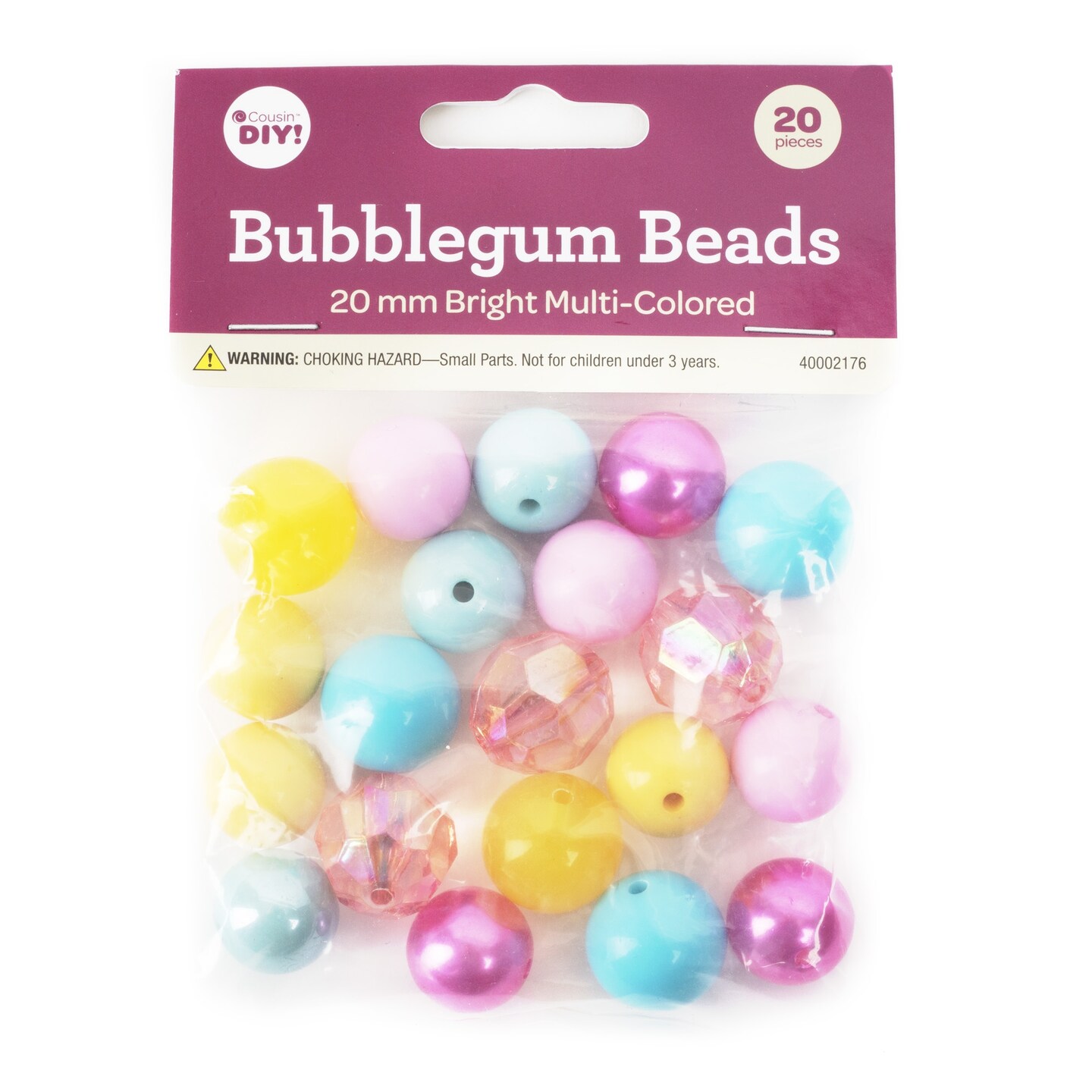 Cousindiy Bubblegum Bead 20Mm 20/PkgBright Multi Michaels