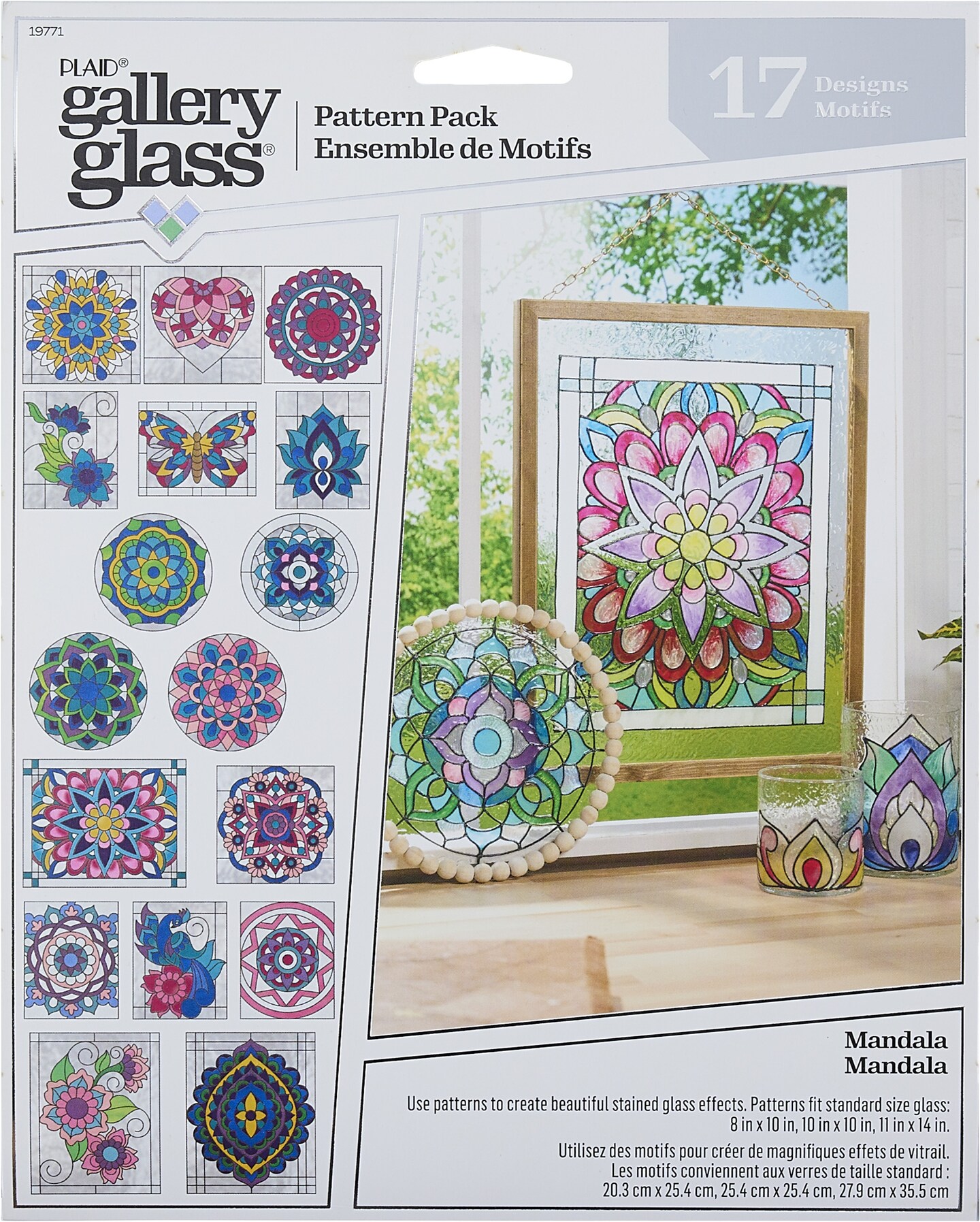 FolkArt Gallery Glass Pattern Set 3/Pkg-Mandala