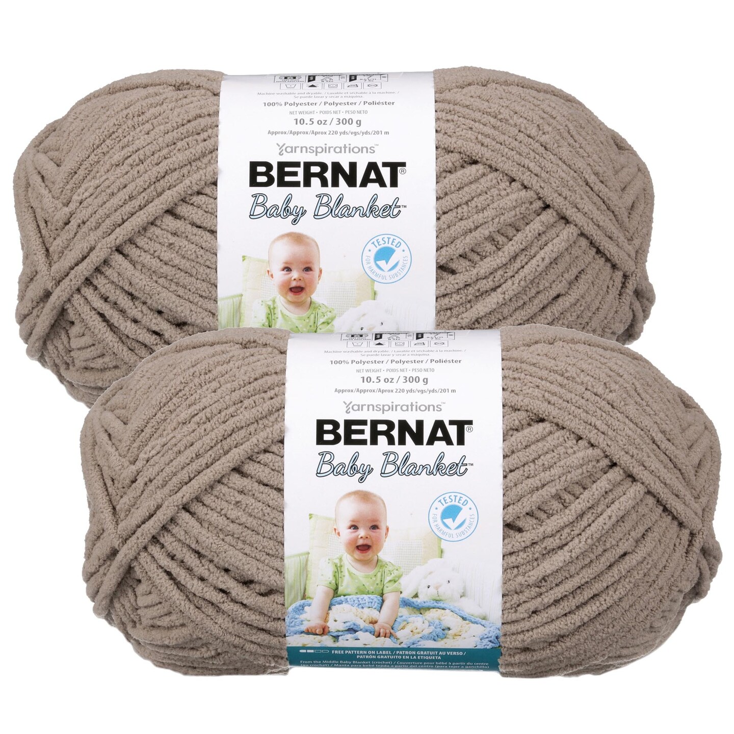 (Pack of 2) Bernat Baby Blanket Big Ball Yarn-Baby Sand