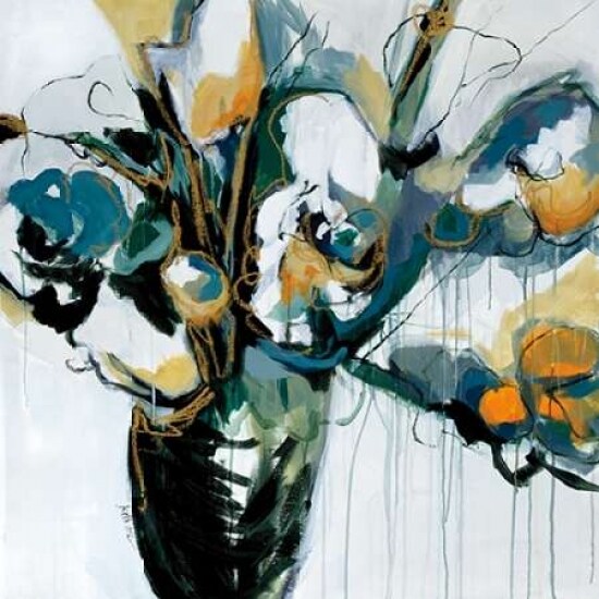 Blooms in Shamrock Grey Poster Print by Angela Maritz - Item # VARPDX16514