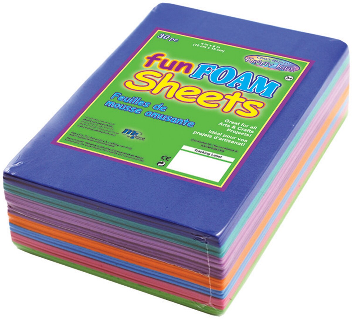 Krafty Kids Foam Sheets 4&#x22;X6&#x22; 1.5mm 30/Pkg-Fashion Colors