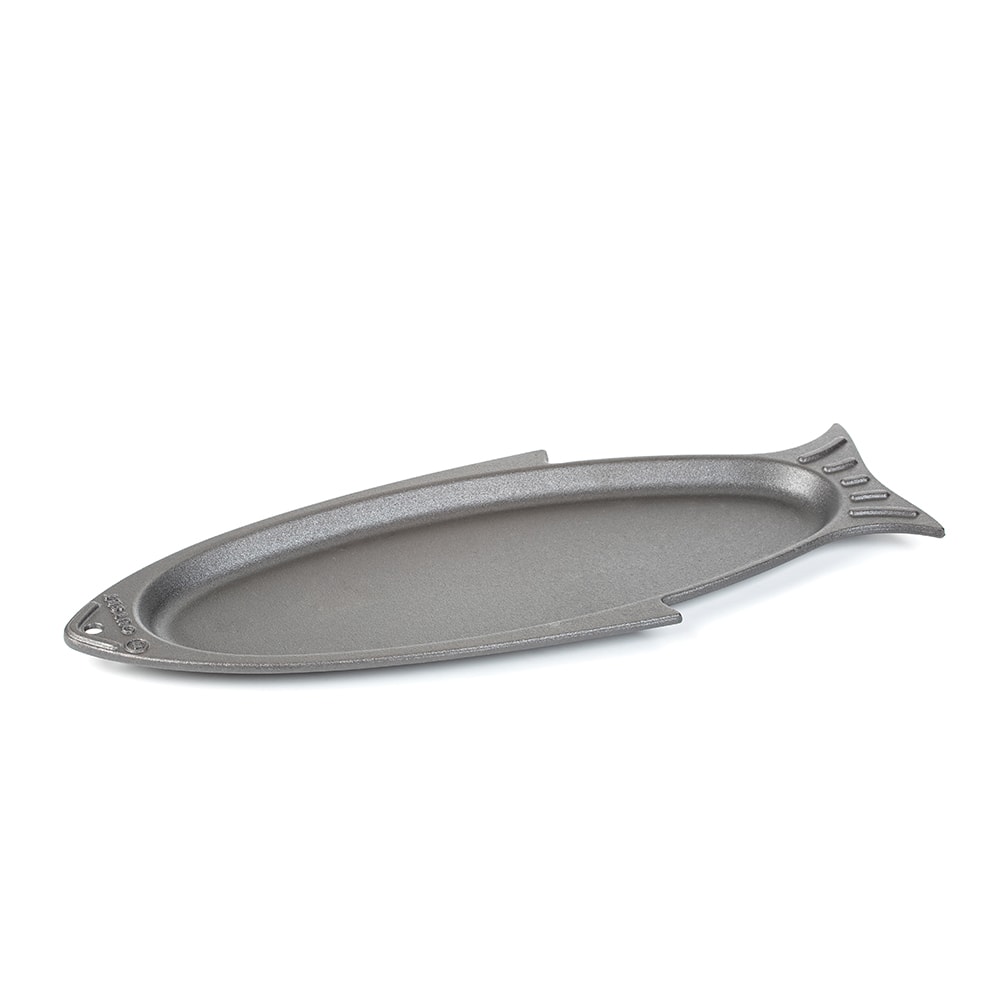 Outset 76376 Cast Iron Fish Grill Serving Pan 18.5 x 7.25 inches