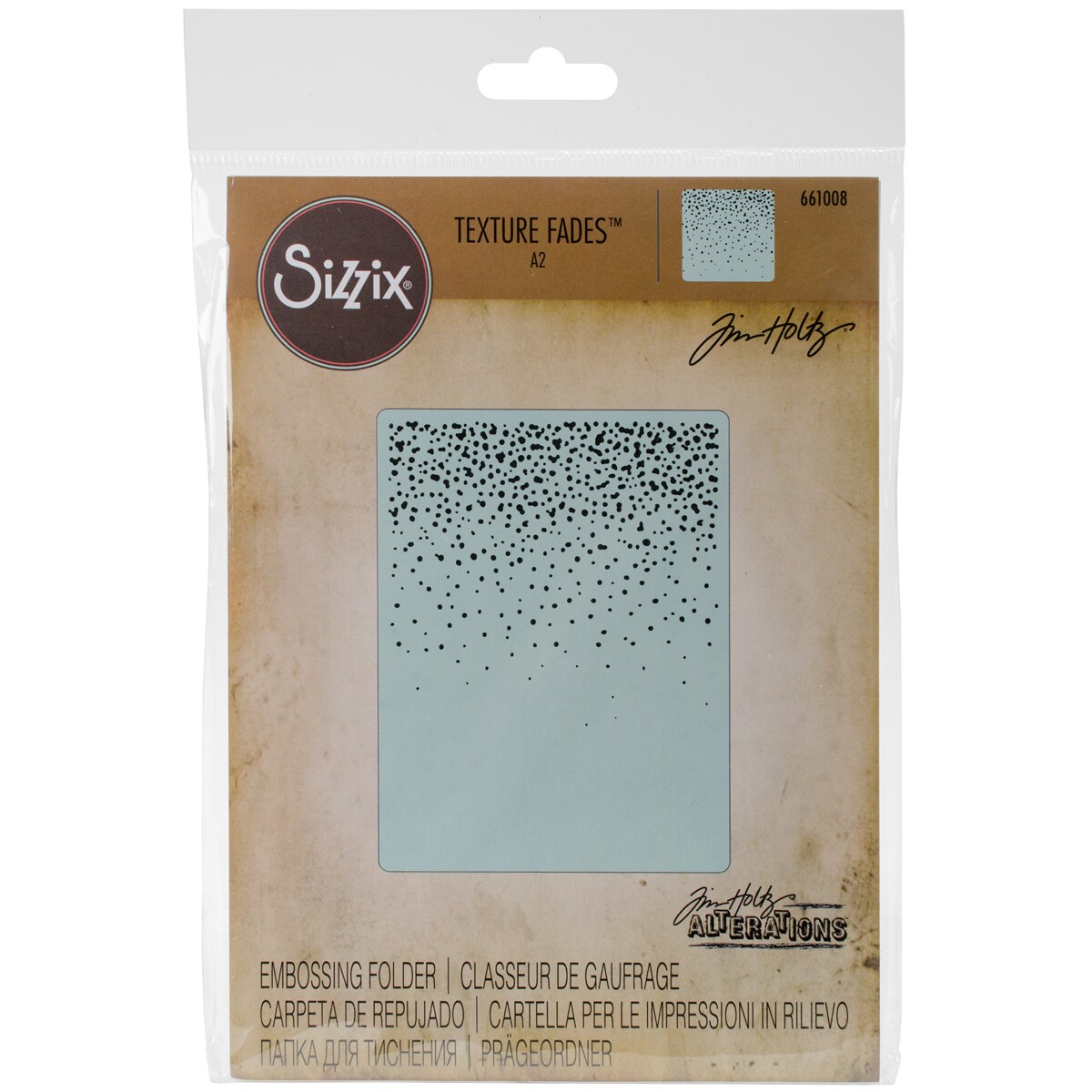 Sizzix Texture Fades A2 Embossing Folder-Snowfall/Speckles By Tim Holtz