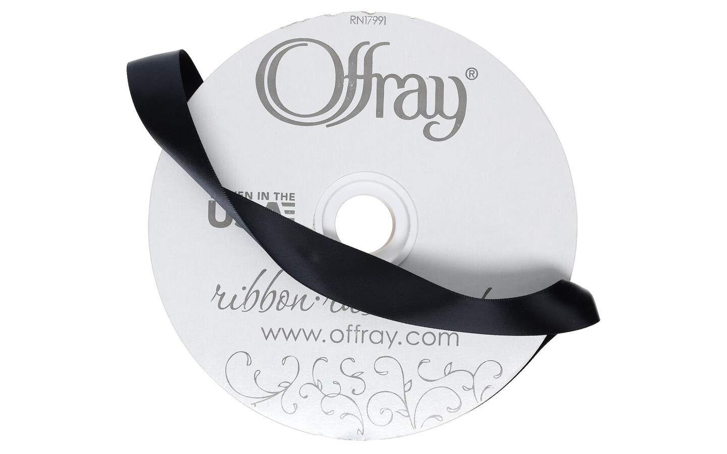 Offray Grosgrain Ribbon 5/8X18'-White
