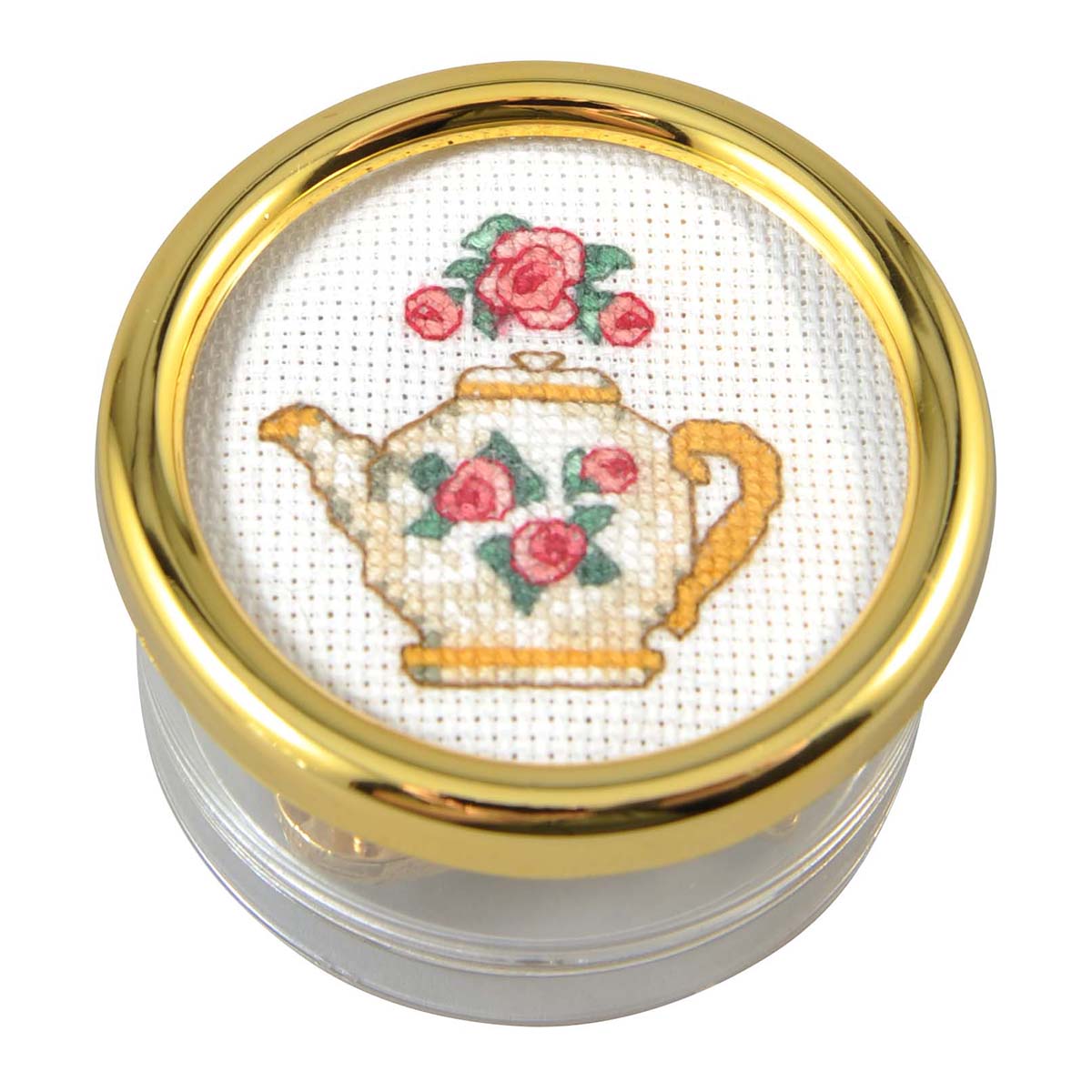 Herrschners  Vintage Tea Time Teapot Music Box Counted Cross-Stitch Kit
