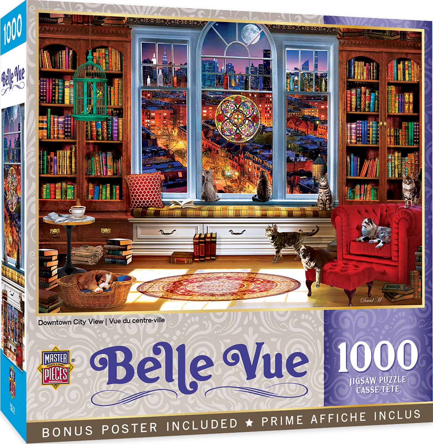 MasterPieces 1000 Piece Jigsaw Puzzle – Downtown City View, 19.25x26.75 Inches, Matte Finish, Bonus Poster, For Adults & Families