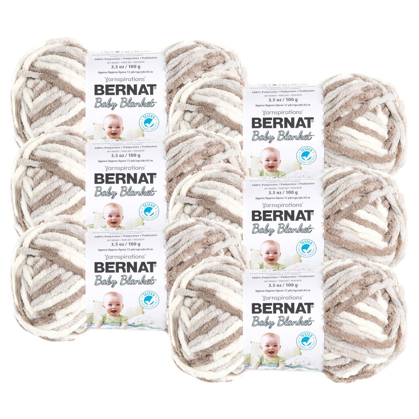 Pack of 6 Bernat Baby Blanket Yarn Little Sand Castles