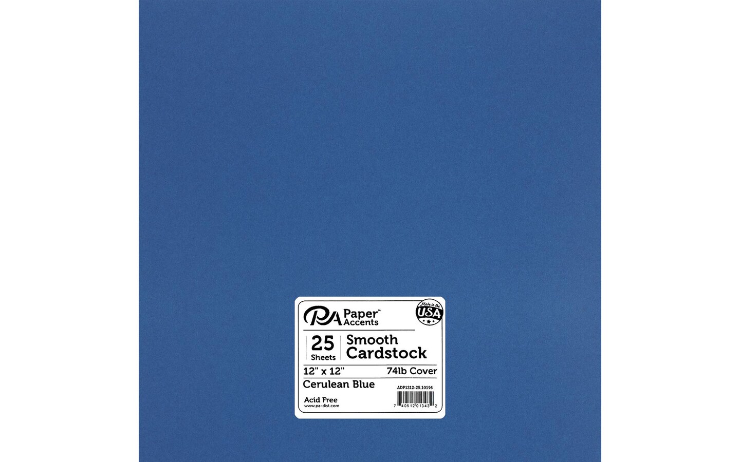 Cerulean Blue - Smooth Plain Cardstock - 12x12 - 10 pack