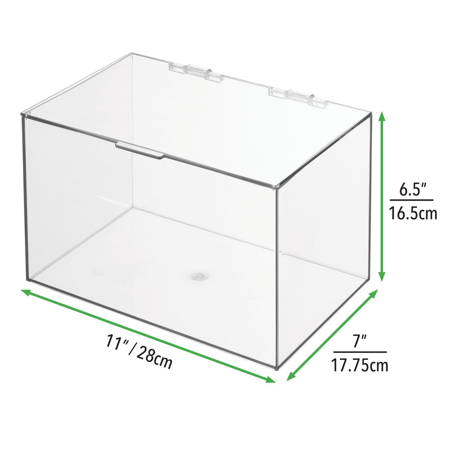 mDesign Plastic Stackable Home, Office Storage Box, 4 Pack + 32 Labels - Clear