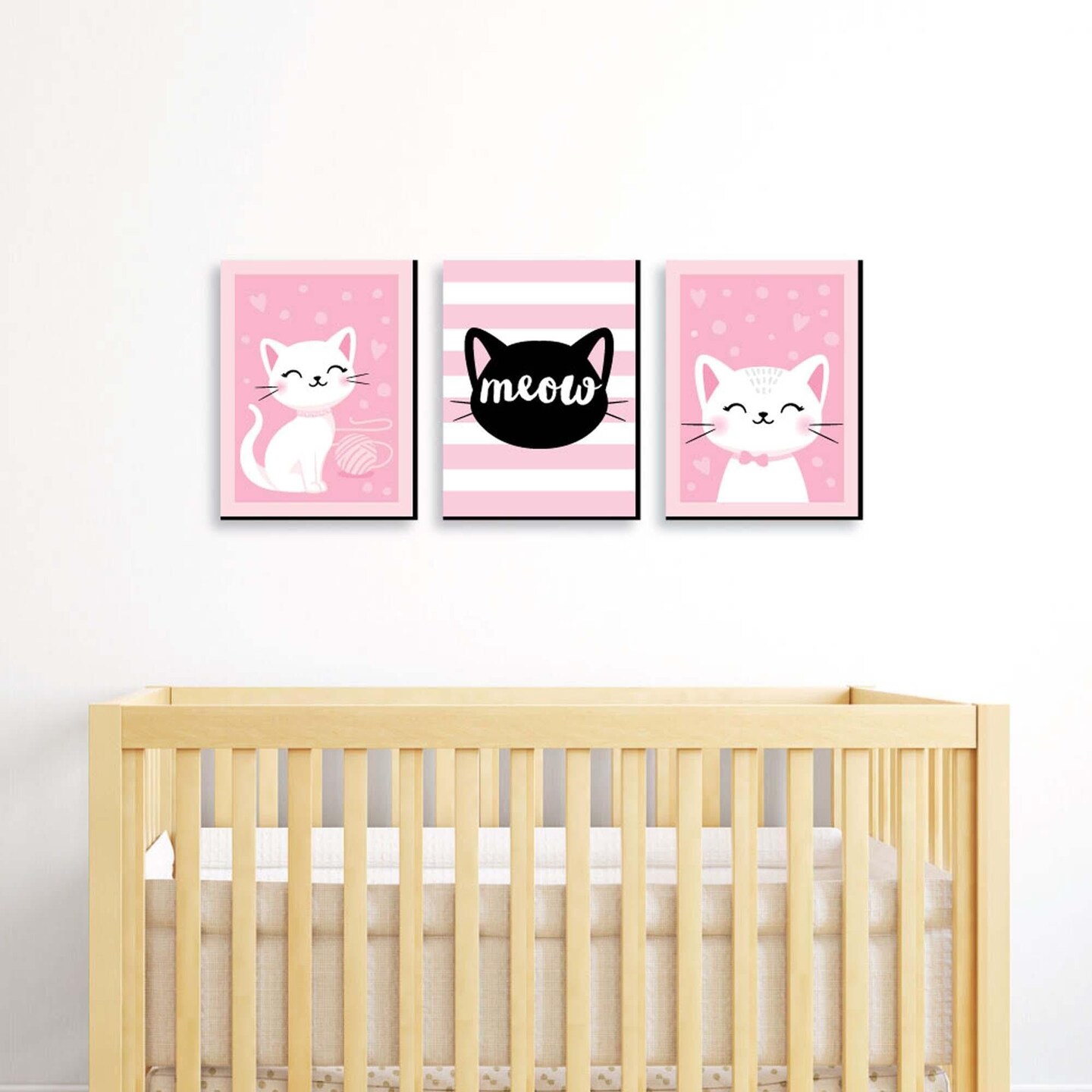 Big Dot of Happiness Purr-fect Kitty Cat - Kitten Meow Nursery Wall Art and Kids Room Decorations - Gift Ideas - 7.5 x 10 inches - Set of 3 Prints