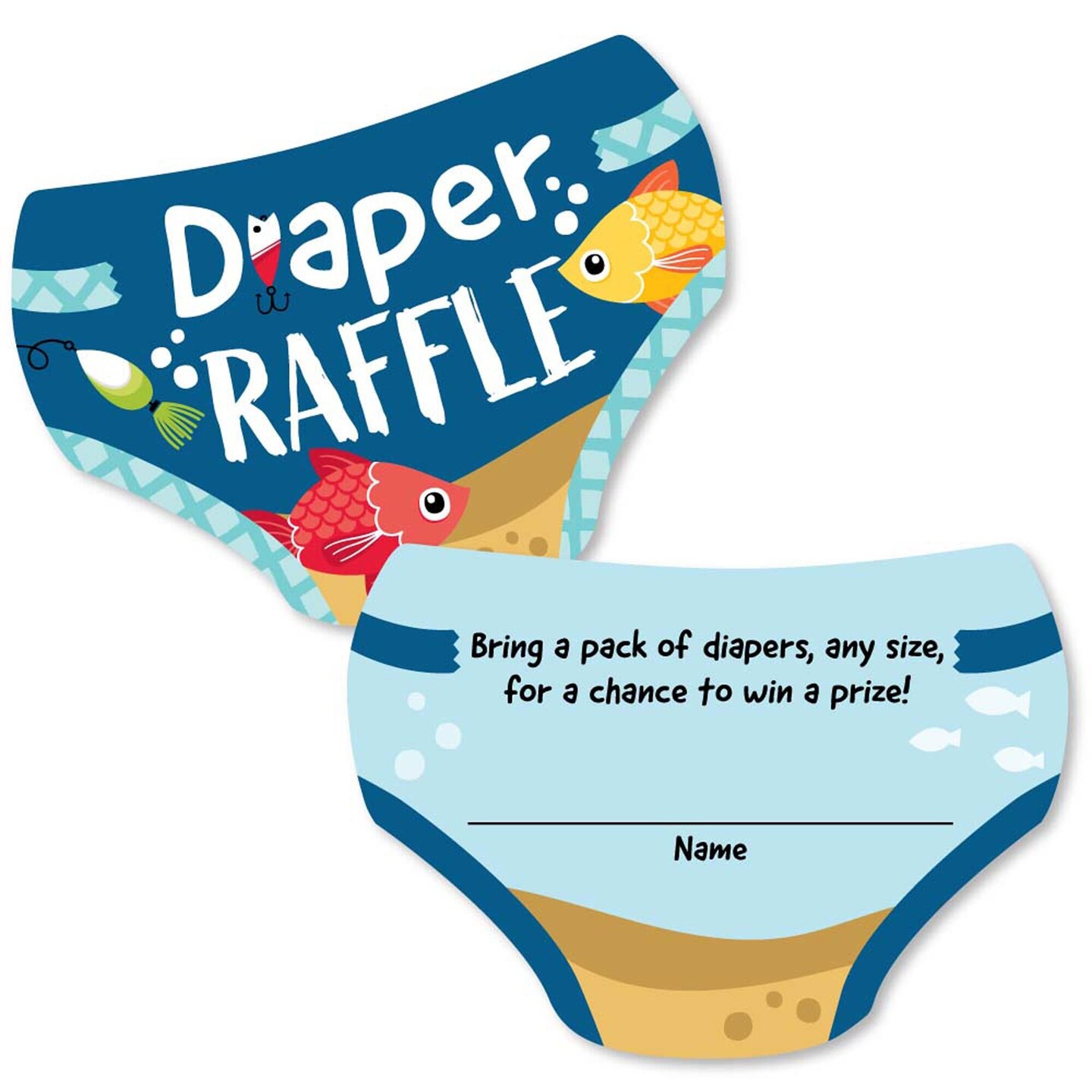 Big Dot of Happiness Let's Go Fishing - Diaper Shaped Raffle