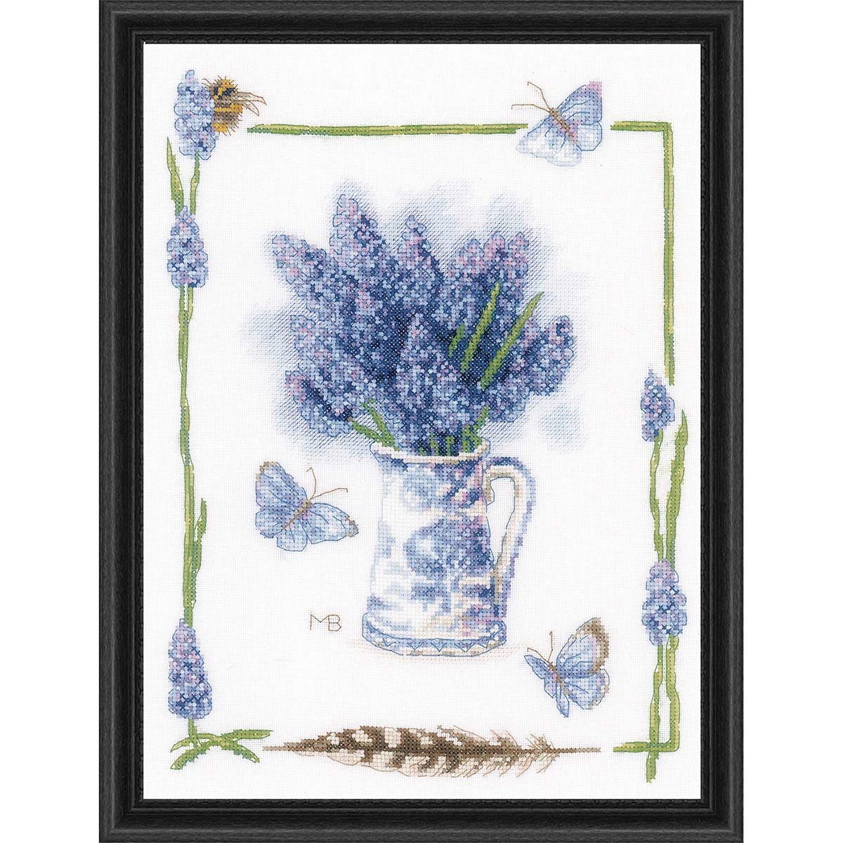 Vervaco Soft Blue Floral Counted CrossStitch Kit Michaels