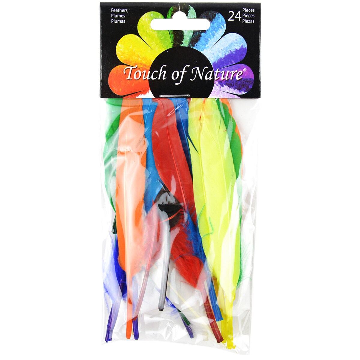 Touch Of Nature Mini Indian Feathers 24/Pkg-Assorted Colors