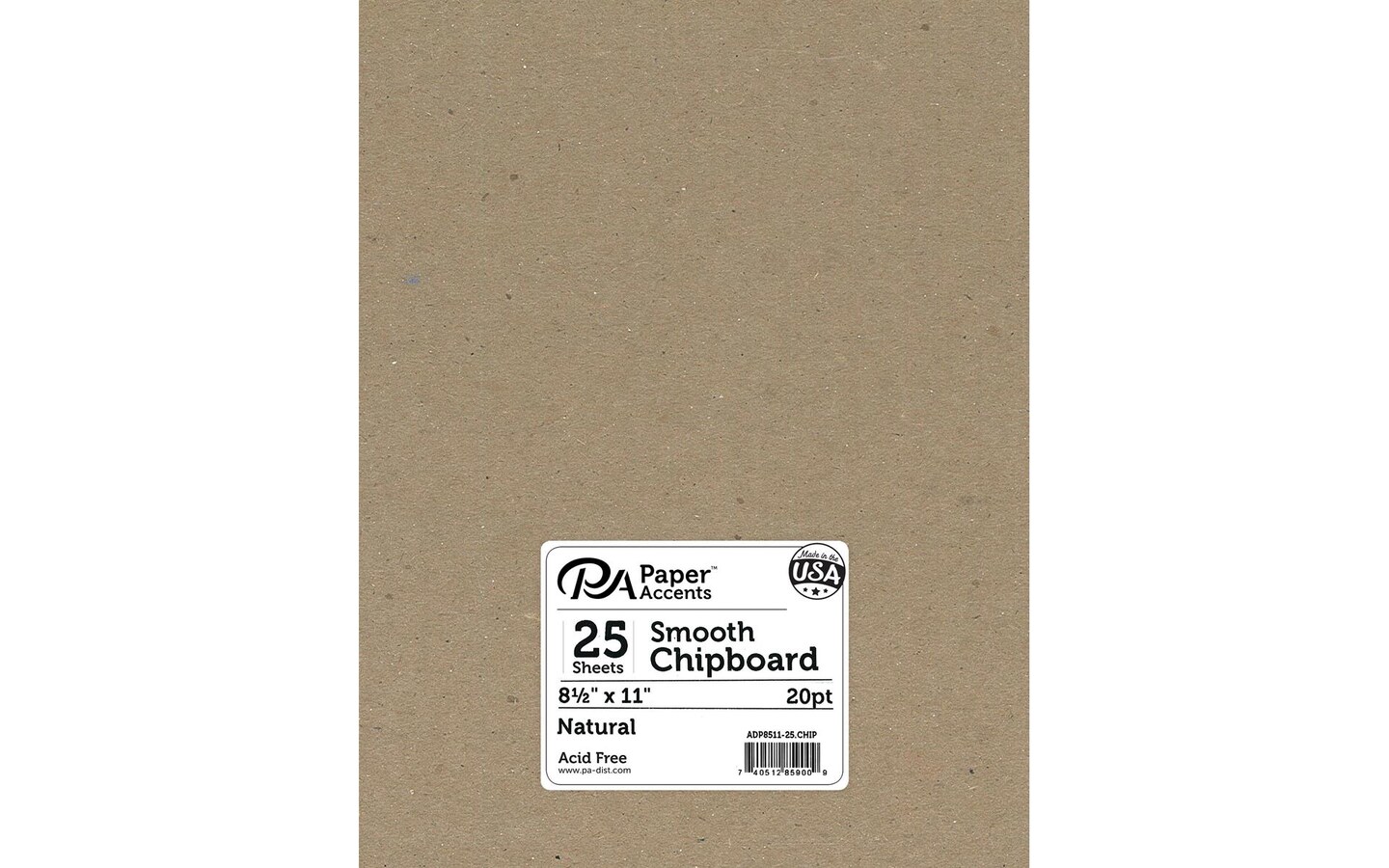Chipboard 8.5x11 20pt 25pcPk Natural