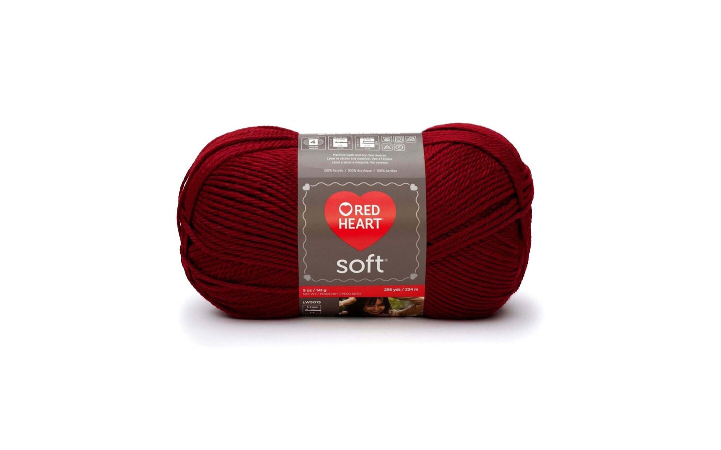 C&#x26;C Red Heart Soft Yarn 5oz 256yd Wine