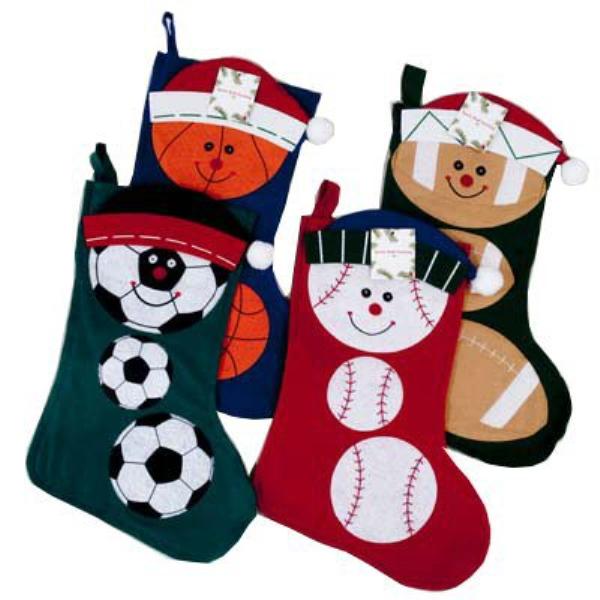 Sports Themed Christmas Stocking 18 in.