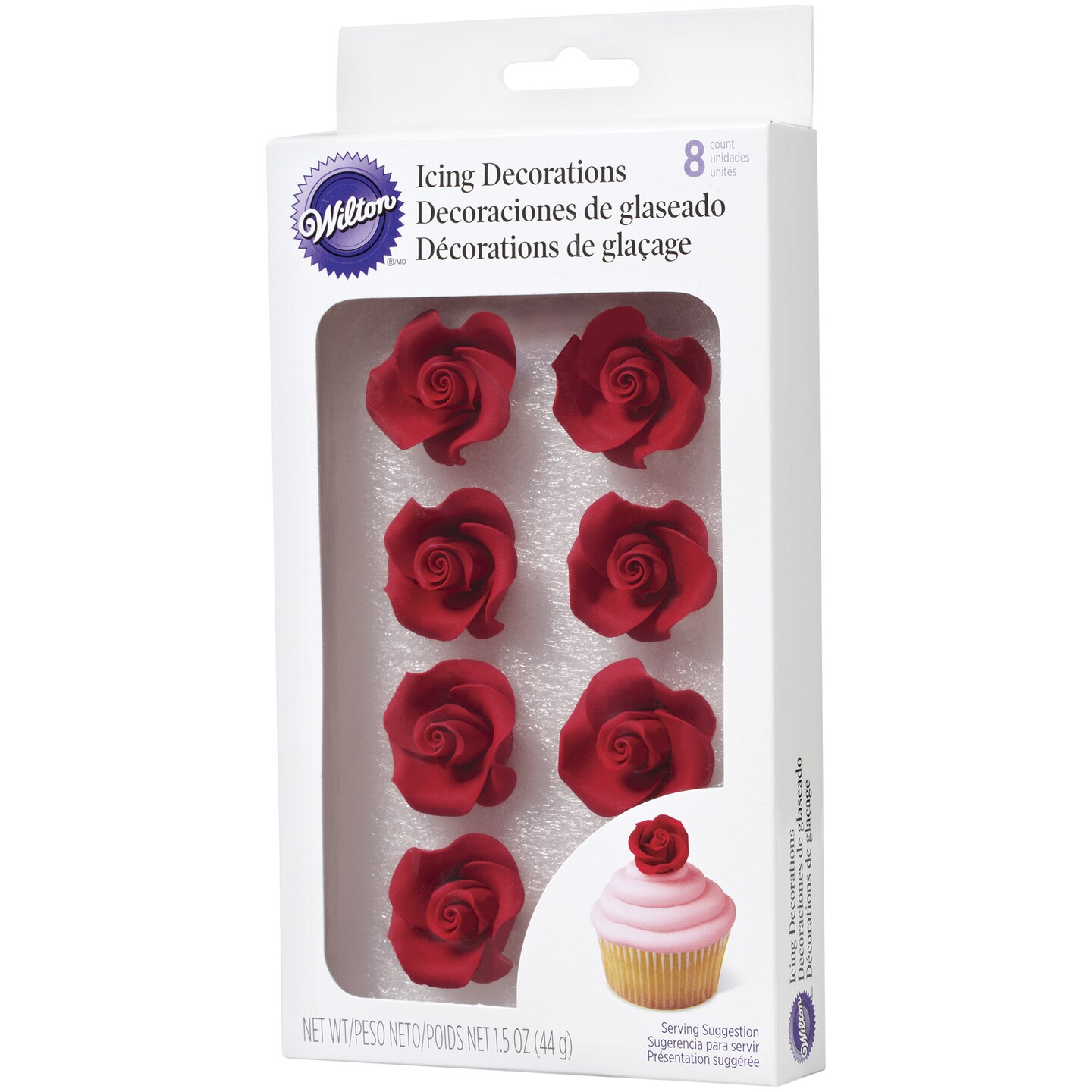 Wilton Royal Icing Decorations 8/Pkg-Red Rose