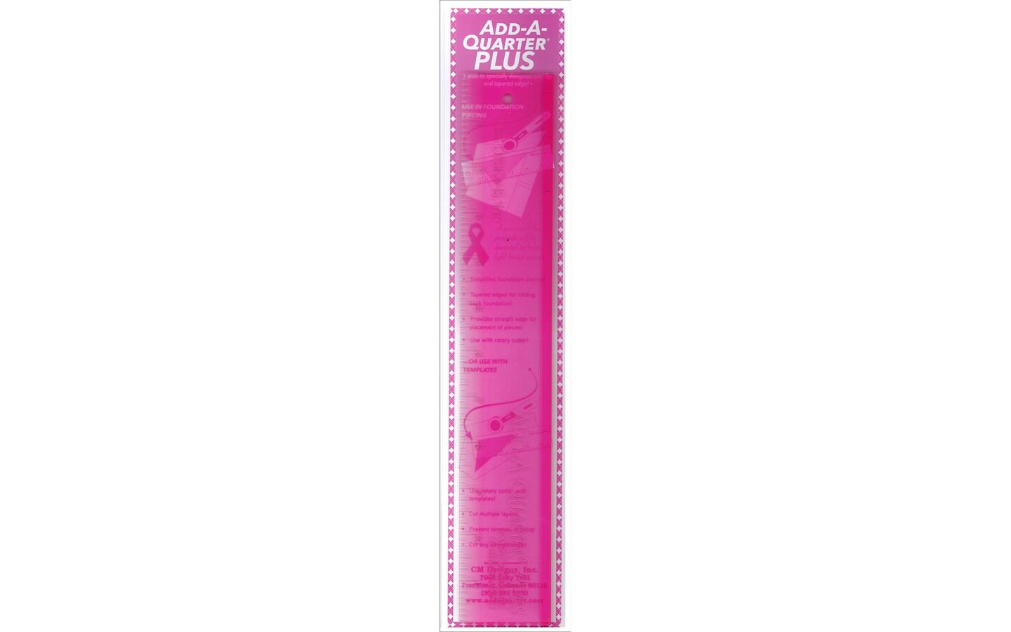 cm Designs Ruler 12 Add-A-Quarter Plus Pink