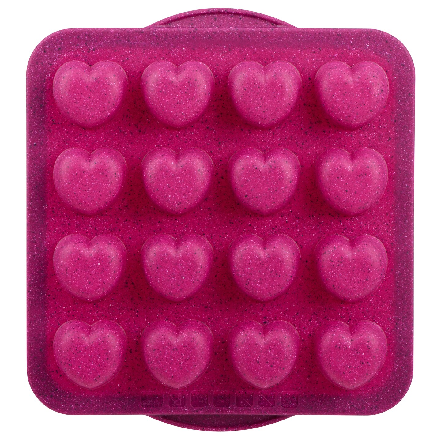 Trudeau Silicone Treat Pan-Fuchsia Heart, 16Ct