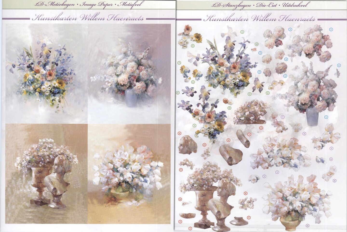 Reddy Creative Cards 3D Precut, 2 sheets, Size A4 4 Flower pictures