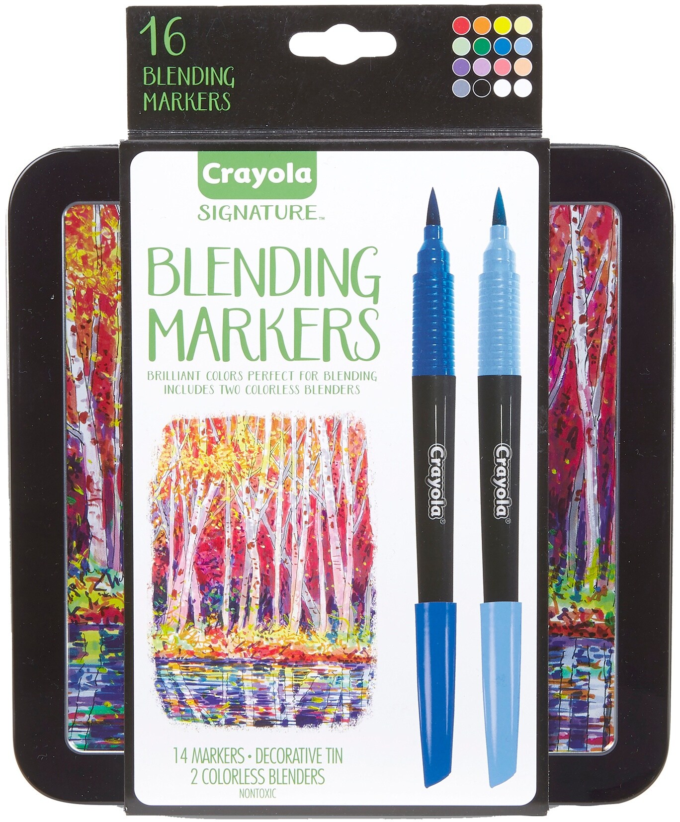 Crayola Signature Blending Markers W/Tin-Assorted Colors 14/Pkg