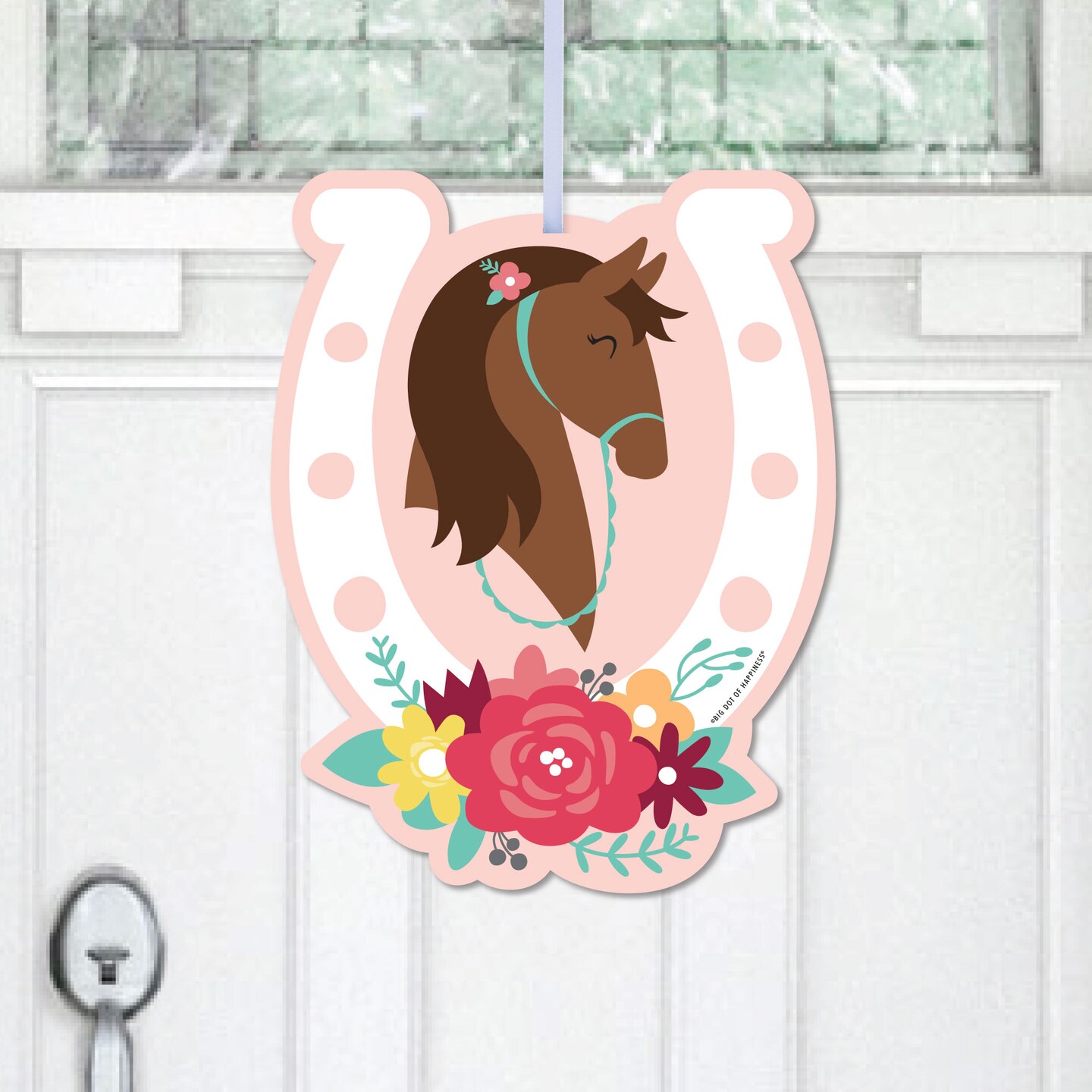 Big Dot of Happiness Run Wild Horses - Hanging Porch Pony Birthday Party Outdoor Decorations - Front Door Decor - 1 Piece Sign