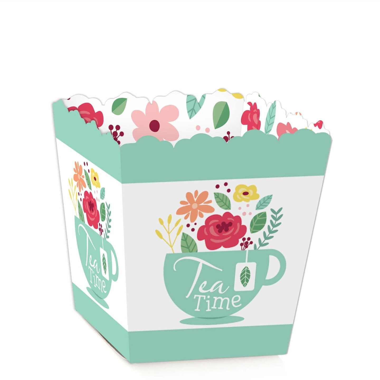 Big Dot of Happiness Floral Let&#x27;s Par-Tea - Party Mini Favor Boxes - Garden Tea Party Treat Candy Boxes - Set of 12