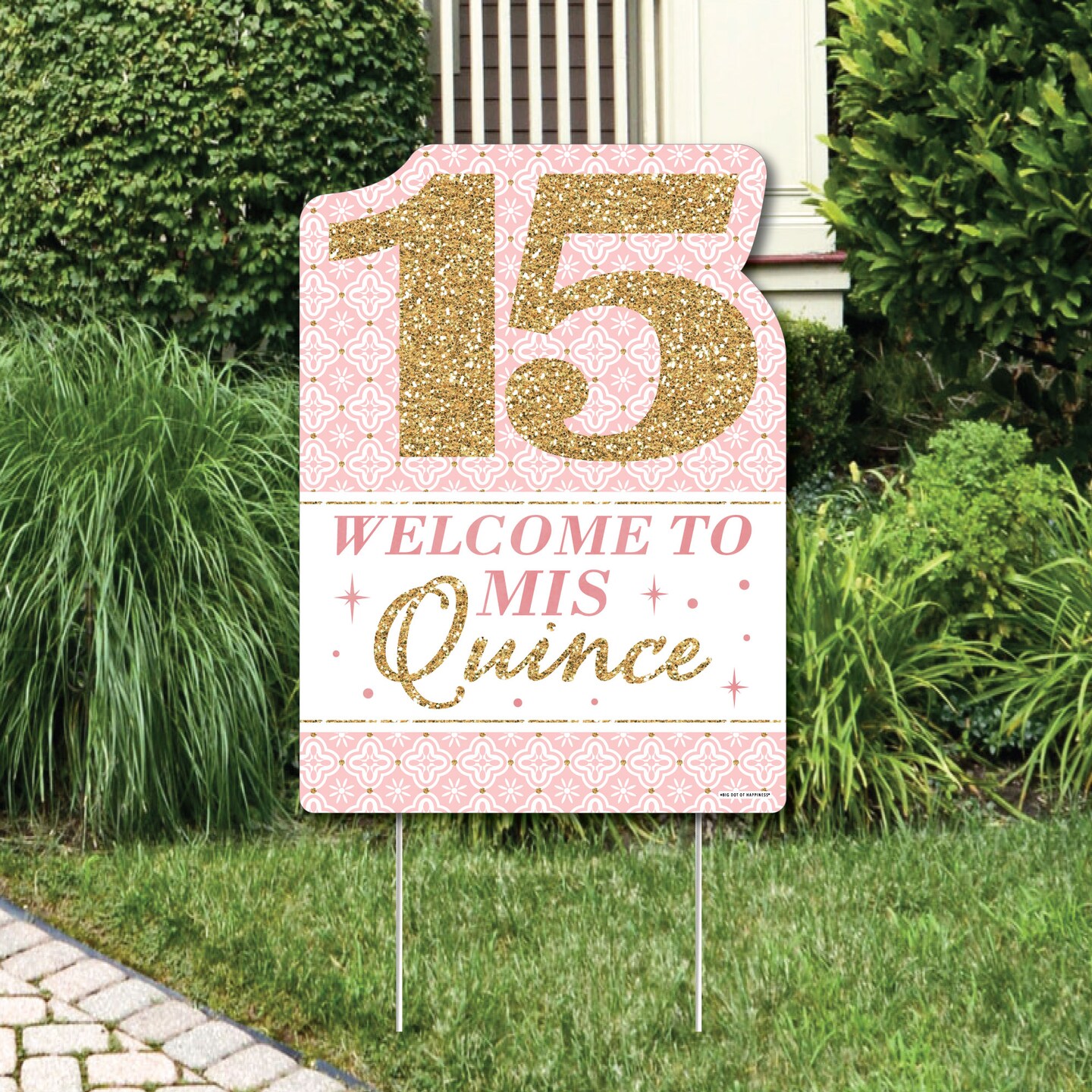 Big Dot of Happiness Mis Quince Anos - Party Decorations - Quinceanera Sweet 15 Birthday Party Welcome Yard Sign