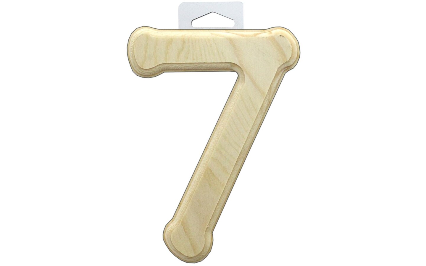 Multicraft Wood Number Bevel Cut 6&#x22; Natural 7