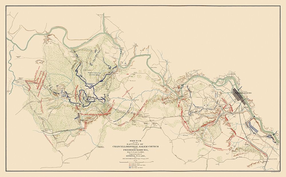 Battles Chancellorsville Salem Fredericksburg by Hotchkiss - Item # VARPDXCWCH0001