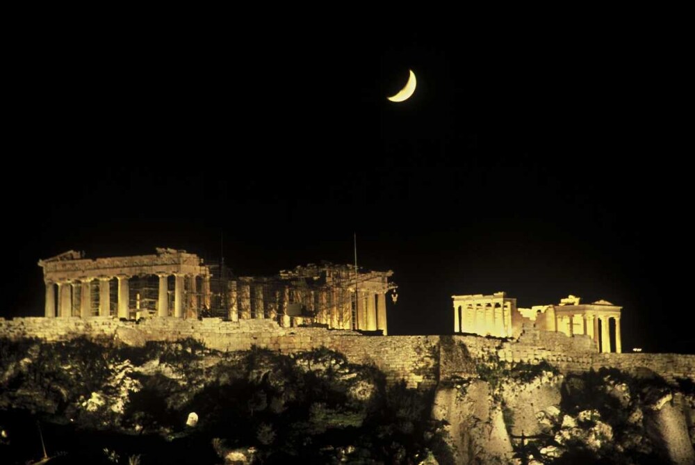 Greece, Athens Moonrise over the Parthenon by Nancy Noble Gardner - Item # VARPDXEU12BJA0014