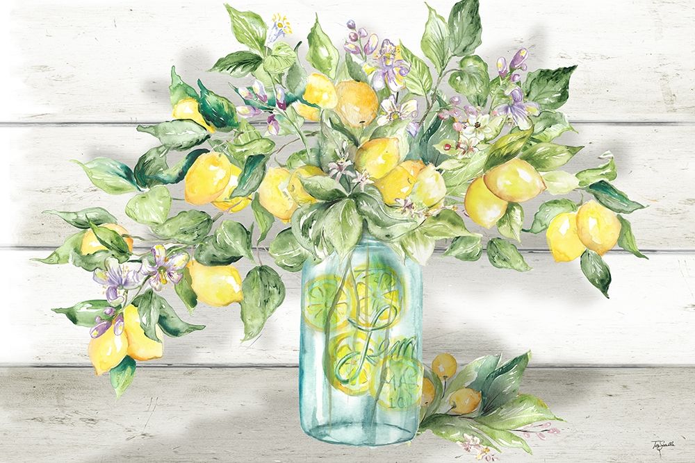 Watercolor Lemons in Mason Jar Landscape by Tre Sorelle Studios - Item # VARPDXRB13390TS