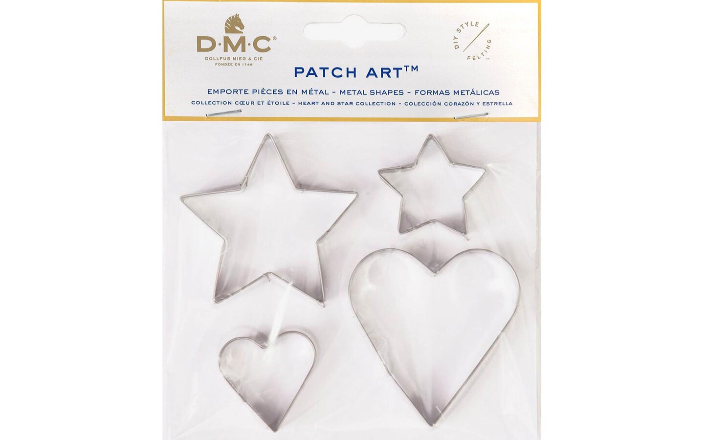 DMC Patch Art Metal Shapes Hearts &#x26; Stars
