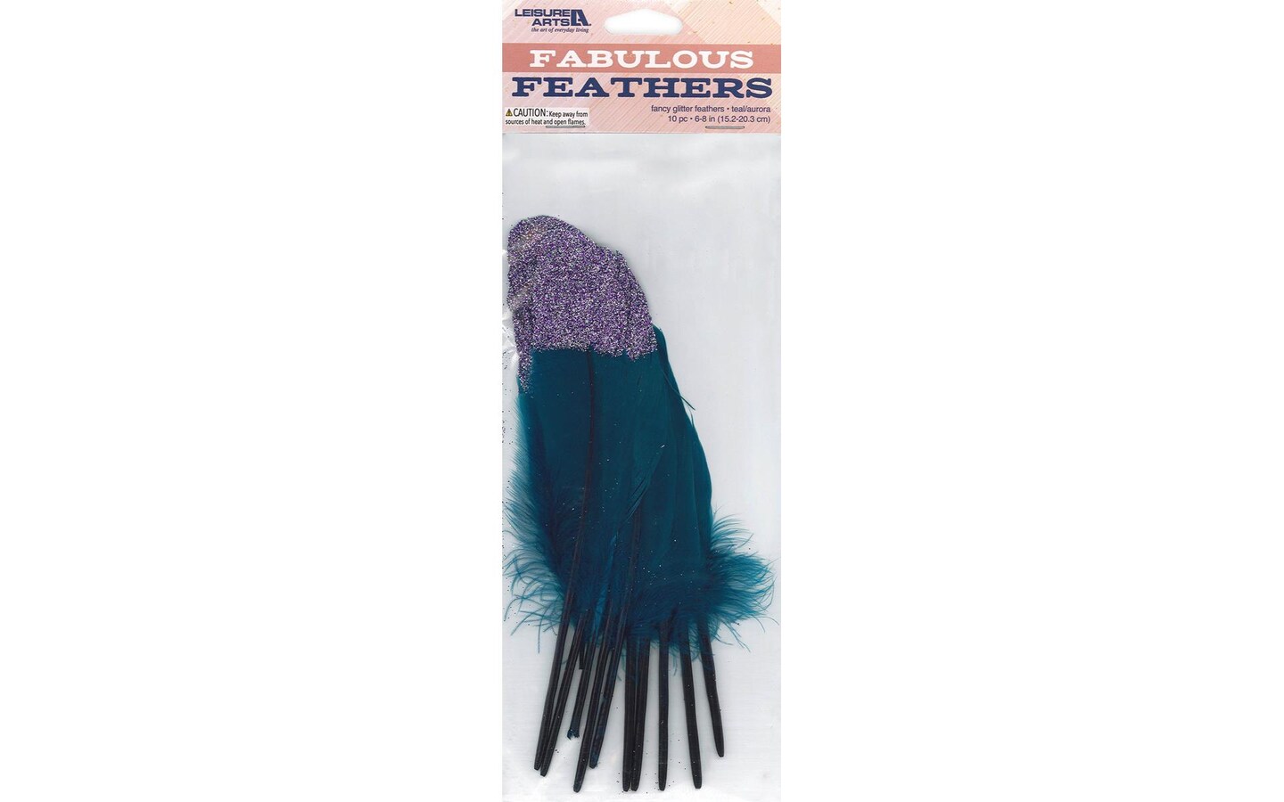 Leisure Arts Teal Aurora 10 piece Painted Fabulous Feathers