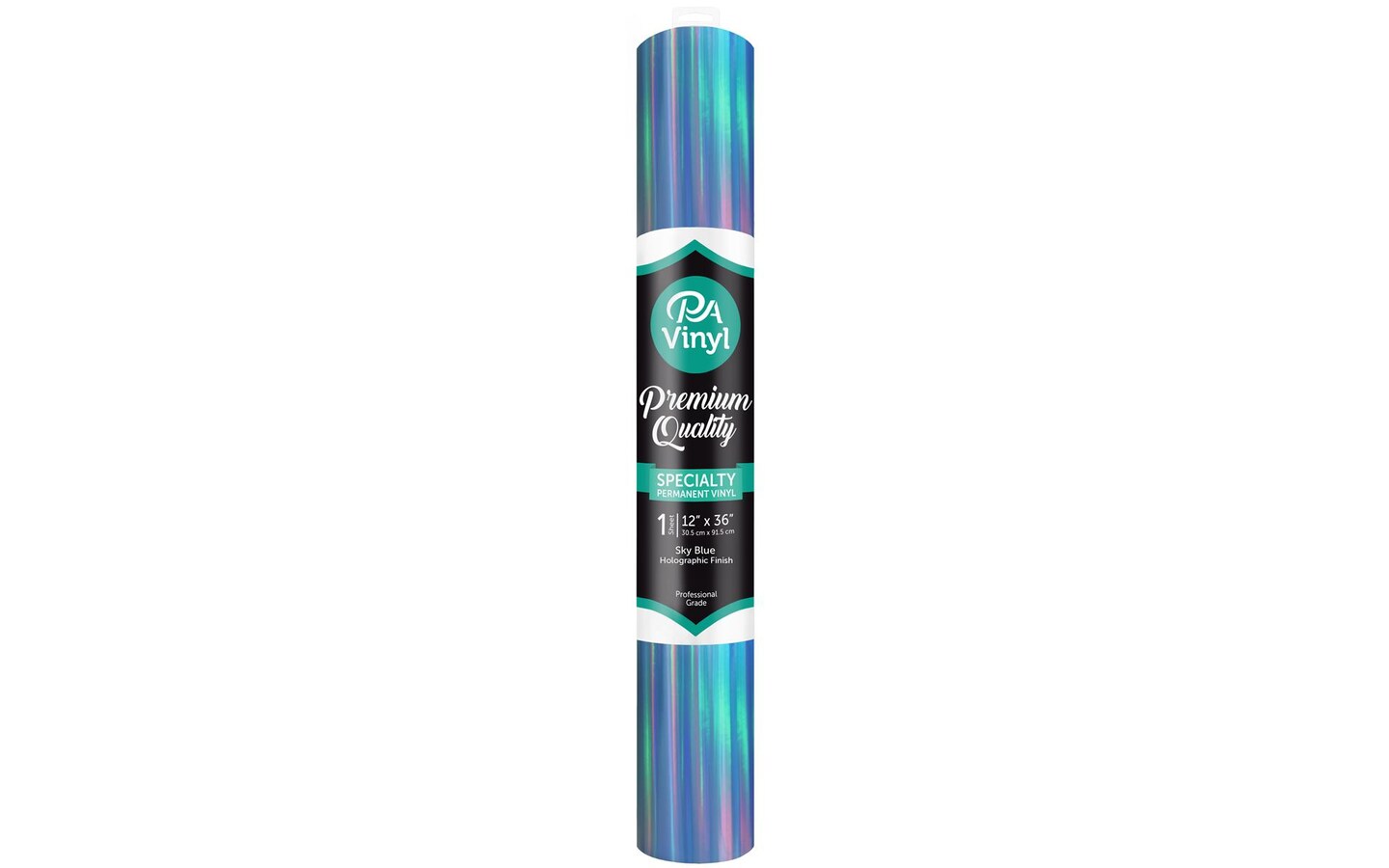 Vinyl 12x36 Roll Perm Adh Holographic Sky Blue