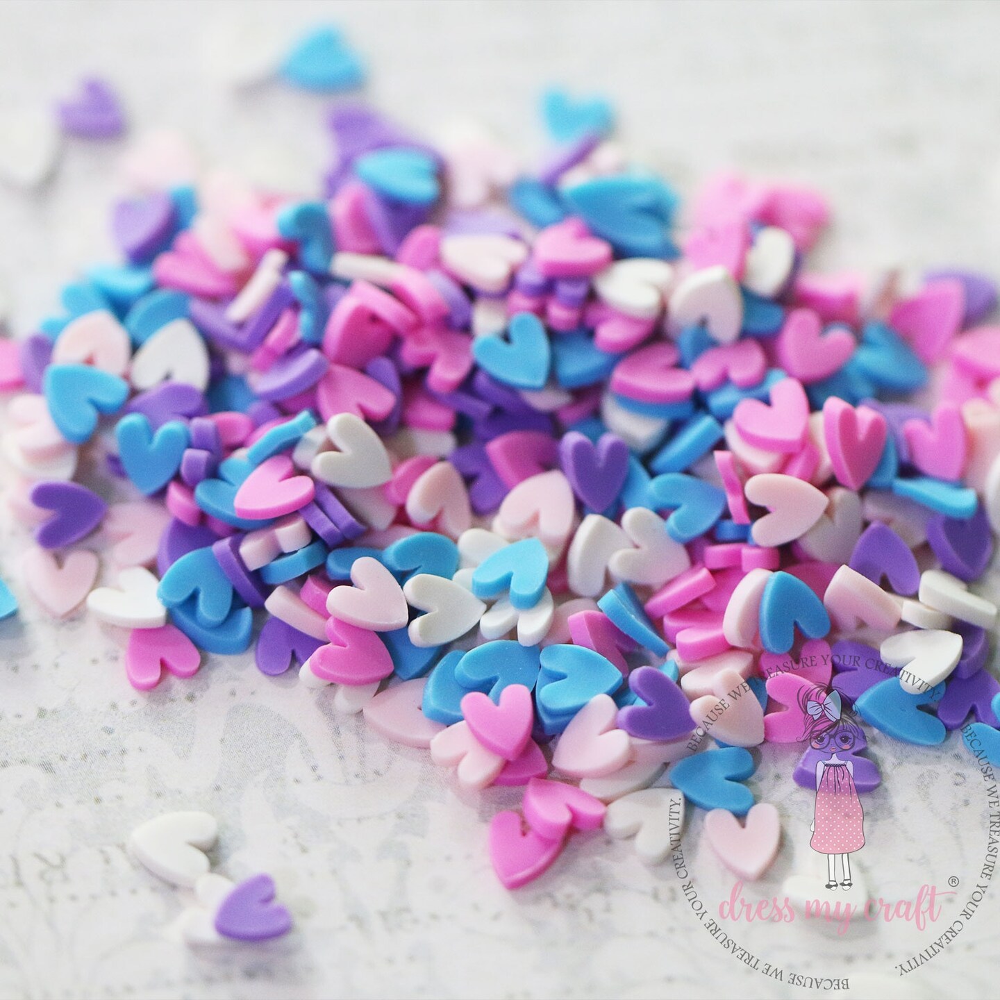 Dress My Craft Shaker Elements 8gms-Pastel Hearts Slices
